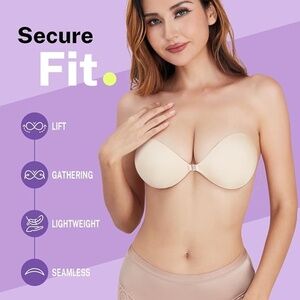 Invisible Strapless Sticky Bra – Lift, Comfort & Confidence Size D